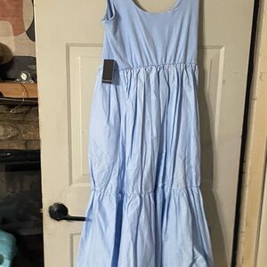 Eloquii Pale Blue Sleeveless Tiered Dress